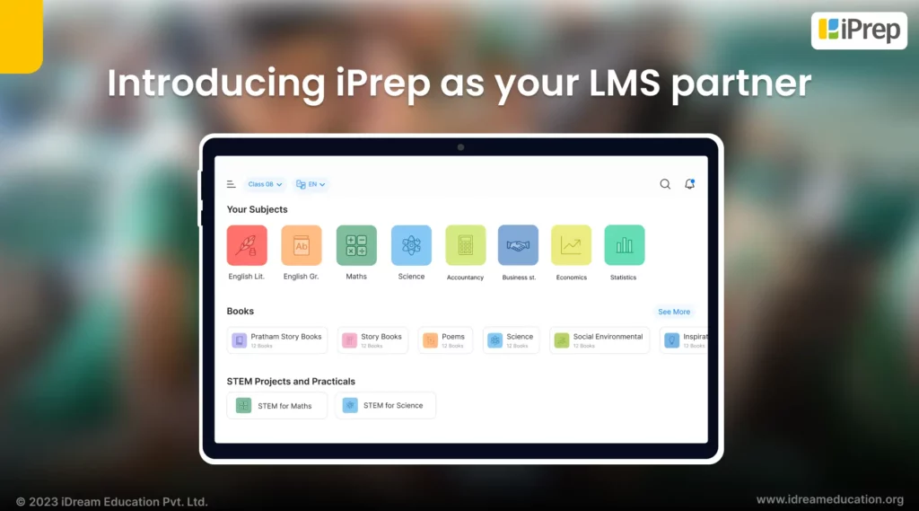 A visual representation of iPrep which has the potential of becoming your learning management system partner