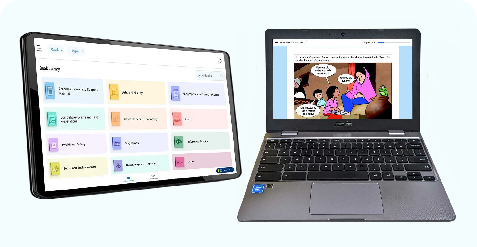 Image Showing Digital Library of India interface displaying educational resources on a single platform, offering immersive e-learning in an open and inclusive environment