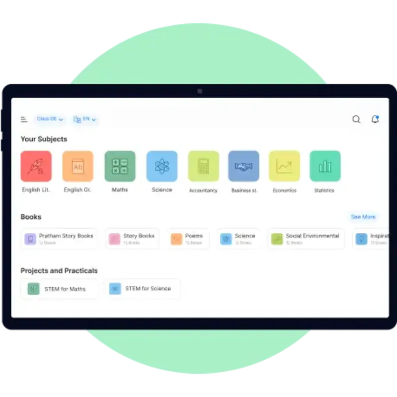 Depiction of iPrep App for students of classes 1 to 12, offering multigrade access and joyful learning content.