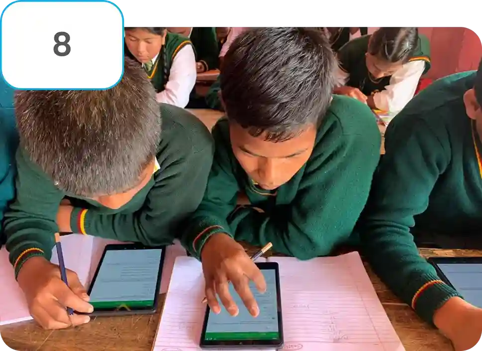 Image of iDream Education conducting tech-enabled assessments for impact assessment in CSR education projects in India